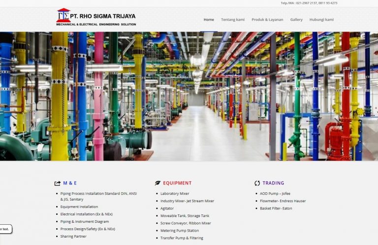 Website mekanikal elektrikal rhosigmatrijaya.co.id