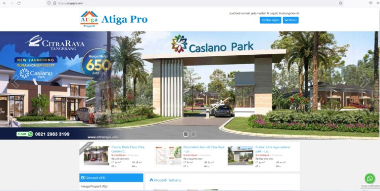 Website properti atigapro.com