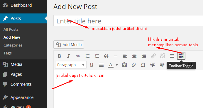 Pembuatan Halaman dan Posting wp