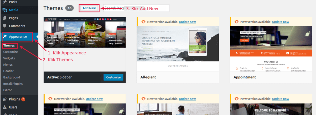 Pemilihan Tema wordpress