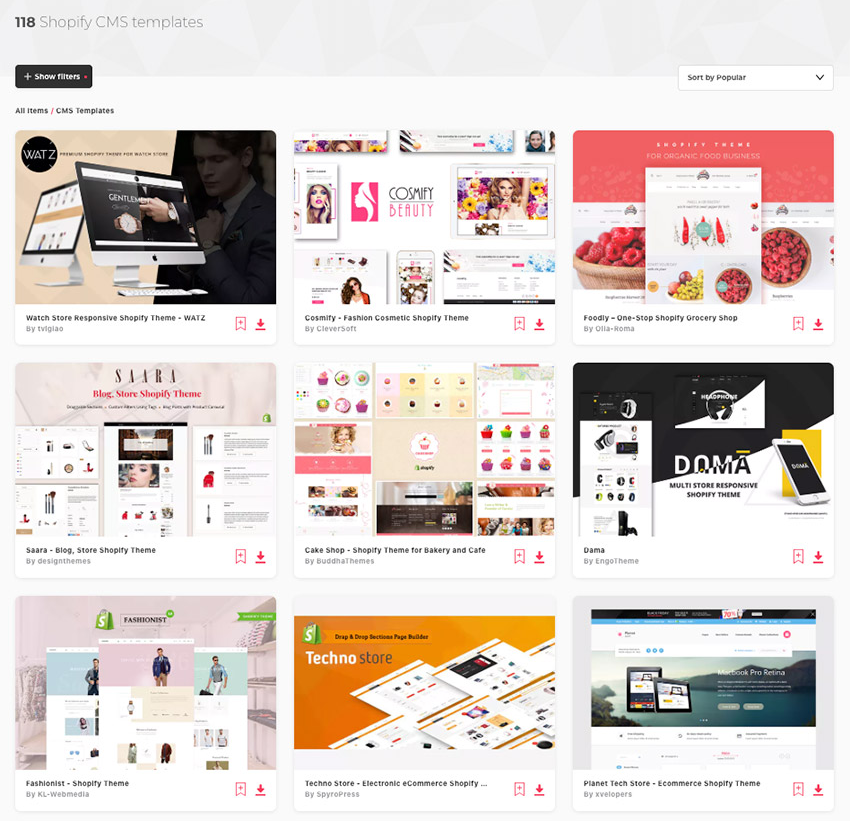 Template CMS Shopify